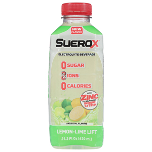 SueroX Electrolyte Beverage, Lemon-Lime Lift, 21.3 fl oz (630 ml)