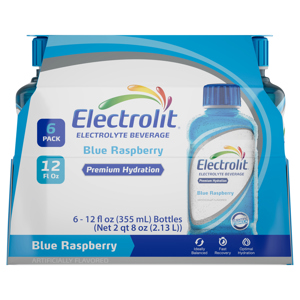 Electrolit Blue Raspberry Electrolyte Beverage, 6 - 12 fl oz (355 ml) bottles [72 oz (2 qt 8 oz) 2.13 l]