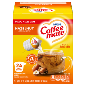 Coffee-Mate Coffee Creamer, Hazelnut, 24 - 0.375 fl oz (11 ml) creamers [9 fl oz (266 ml)]