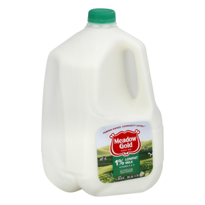 Meadow Gold Milk, 1% Lowfat, one gal (3.78 l)