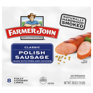Farmer John Naturally Hardwood Smoked Classic Polish Sausage, 8 links [28 oz (1.75 lbs)]