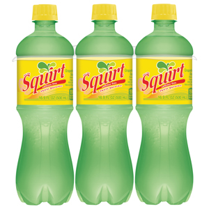 Squirt Caffeine Free Grapefruit Soda Thirst Quencher, 6 - 16.9 fl oz (500 ml) bottles