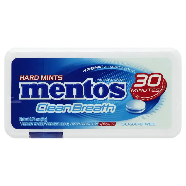 Mentos Hard Mints, Sugarfree, Peppermint, 0.74 Oz (21 G