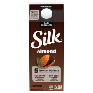 Silk Dark Chocolate Dairy Free Vegan Almond Milk, 64 fl oz (2 qt) 1.89 l