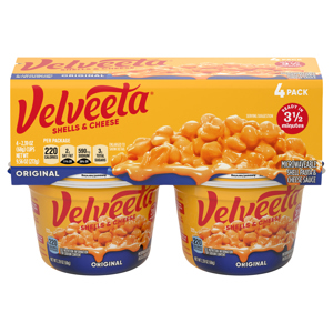 Velveeta Original Shells & Cheese, 4 - 2.39 oz (68 g) cups [9.56 oz (272 g)]
