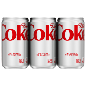 Coke Cola, Diet, 6 - 7.5 fl oz (222 ml) cans