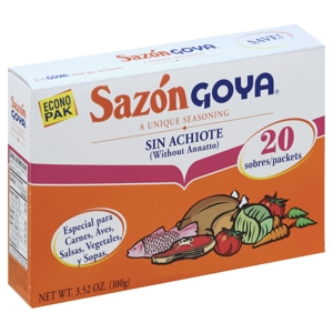 Goya Seasoning, Sazon, Without Annatto, Econo Pak, 20 packets [3.52 oz (100 g)]