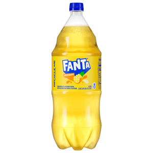 Fanta Soda, Pineapple, 2 liter (2 qt 3.6 fl oz) 67.6 fl oz