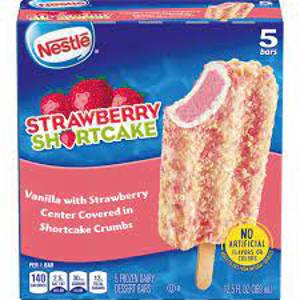 Nestle Frozen Dairy Dessert Bars, Strawberry Shortcake, Classics, 5 bars [12.5 fl oz (369 ml)]