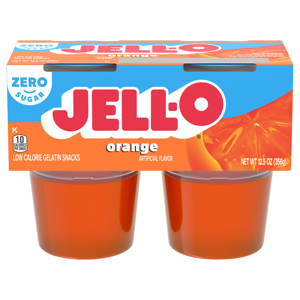 Jell-O Zero Sugar Low Calorie Orange Gelatin Snacks, 12.5 oz (356 g)