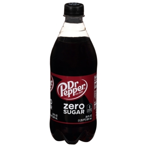 Dr Pepper Soda, Zero Sugar, 20 fl oz (1.25 pt) 591 ml