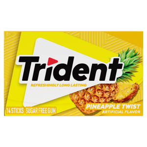 Trident Pineapple Twist Sugar Free Gum, 14 count