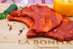Adobada De Cerdo/Marinated pork steaks