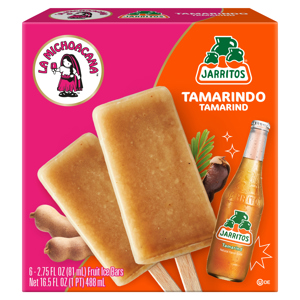 La Michoacana Fruit Ice Bars, Tamarindo Tamarind, Jarritos, 6 - 2.75 fl oz (81 ml) bars [16.5 fl oz (1 pt) 488 ml]