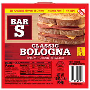 Bar S Classic Bologna, 16 oz (1 lb) 454 g