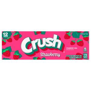 Crush Soda, Strawberry, 12 Pack, 12 - 12 fl oz (355 ml) cans [144 fl oz (4.3 l)]