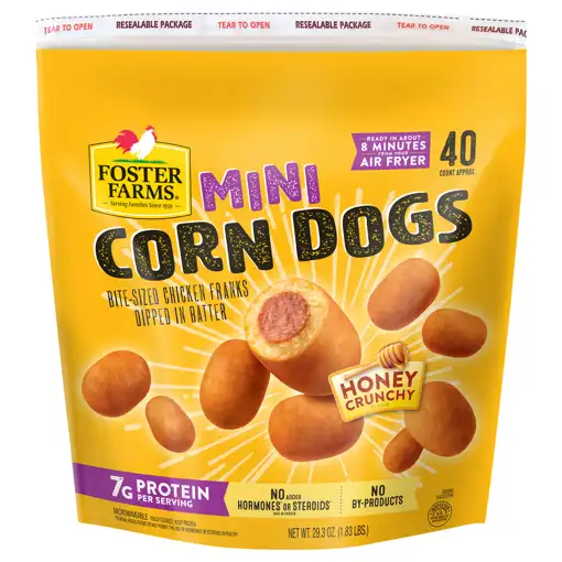 Foster Farms Corn Dogs, Honey Crunchy, Mini, 29.3 Oz (1.83 Lbs
