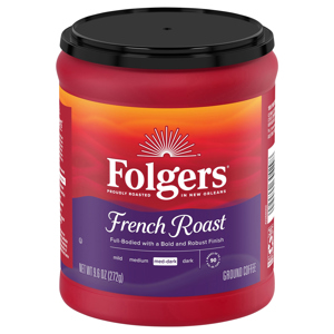 Folgers Ground Med-Dark French Roast Coffee, 9.6 oz (272 g)