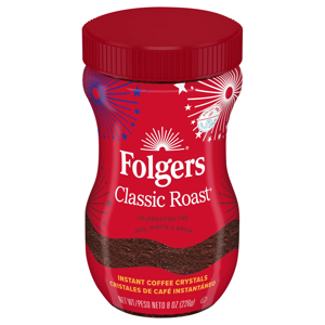 Folgers Classic Roast Instant Coffee Crystals, 8 oz (226 g)
