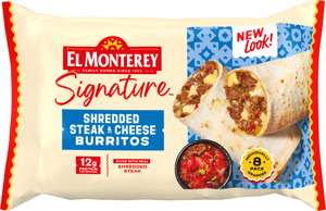 El Monterey Burritos, Shredded Steak & Cheese, 8 burritos [38.4 oz (2.4 lb)]