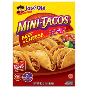 Jose Ole Beef & Cheese Mini Tacos, 16.2 oz (1.01 lb) 459 g