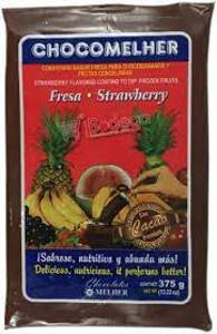 Melher Chocomelher Fresa, Strawberry Flavored Coating to Dip Frozen Fruits, 13.22 oz