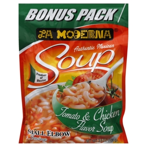 La Moderna Soup Mix, Small Elbow, Tomato & Chicken Flavor, Bonus Pack, 3.5 oz (100 g)