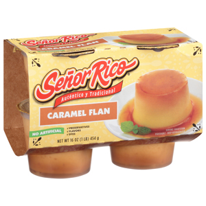 Senior Rico Caramel Flan, 4 Pack, 4 cups [16 oz (1 lb) 454 g]