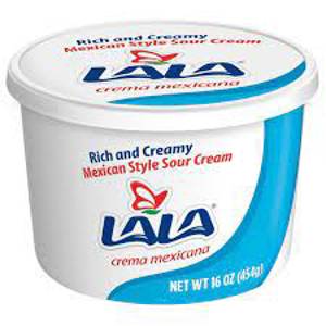 Lala Sour Cream, Crema Mexicana, Mexican-Style, 16 oz (1 lb) 454 g