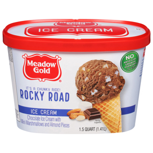 Meadow Gold Ice Cream, Rocky Road, 1.5 qt (1.41 l)