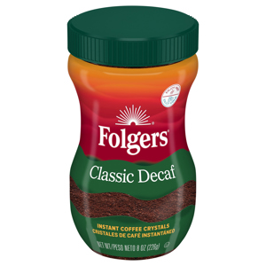 Folgers Classic Decaf Instant Coffee Crystals, 8 oz (226 g)