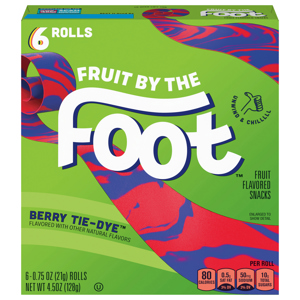 Fruit by the Foot Berry Tie-Dye Fruit Flavored Snacks, 6 - 0.75 oz (21 g) rolls [4.5 oz (128 g)]