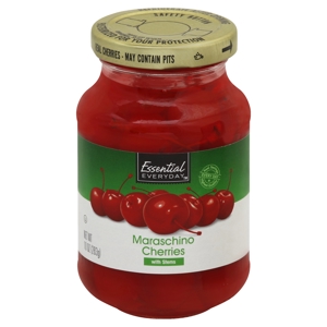 Essential Everyday Cherries, Maraschino, with Stems, 10 oz (283 g)