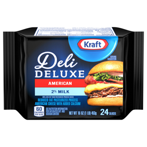 Kraft 2% Milk American Cheese Slices, 24 slices [16 oz (1 lb) 453 g]
