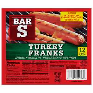 Bar S Turkey Franks, 12 oz (340 g)