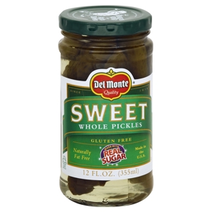 Del Monte Whole Pickles, Sweet, 12 fl oz (355 ml)