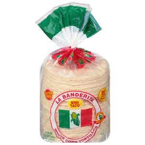 La Banderita White Corn Tortillas, Mini Taco, 45 oz (2 lb 13 oz) 1.28 kg