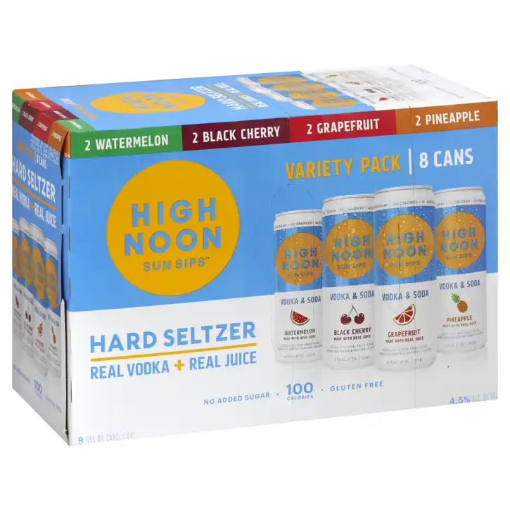 High Noon Hard Seltzer, Variety Pack, 8 - 355 Ml Cans [2.84 L