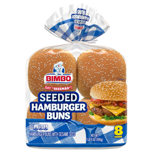 Bimbo Hamburger Buns, Seeded, 8 buns [21 oz (1 lb 5 oz) 595 g]