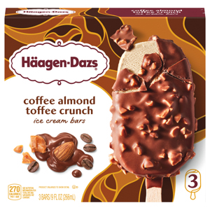 Haagen-Dazs Coffee Almond Toffee Crunch Ice Cream Bars, 9 fl oz (266 ml)
