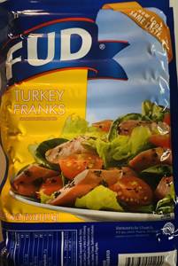 FUD Turkey Franks, 40 oz (2.5 lb) 1.1 kg