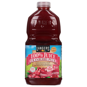 Langers No Sugar Added Cranberry Plus 100% Juice, 64 fl oz (2 qts) 1.89 l
