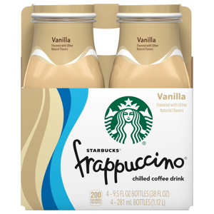 Starbucks Chilled Frappuccino Vanilla Coffee Drink, 4 - 9.5 fl oz (281 ml) bottles [38 fl oz (1.12 l)]