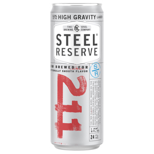 Steel Reserve Beer, Lager, High Gravity, 211, 24 fl oz (1 pint 8 fl oz)