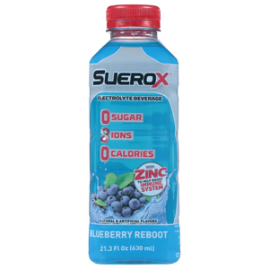 SueroX Electrolyte Beverage, Blueberry Reboot, 21.3 fl oz (630 ml)