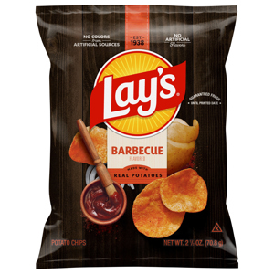 Lay's Barbecue Flavored Potato Chips, 2.5 oz (70.8 g)