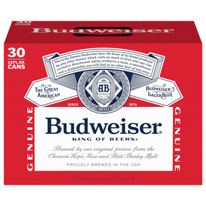 Budweiser Lager Beer, 30 - 12 fl oz cans