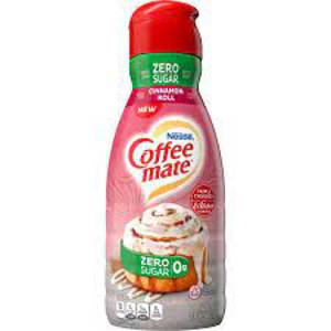 Coffee-Mate Creamer, Non-Dairy, Zero Sugar, Cinnamon Roll, 32 fl oz (1 qt) 946 ml