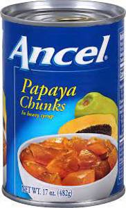 Ancel Papaya Chunks in Heavy Syrup, 17 oz