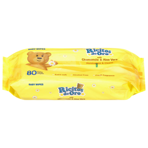 Ricitos de Oro Baby Wipes with Chamomile & Aloe Vera, 80 wipes